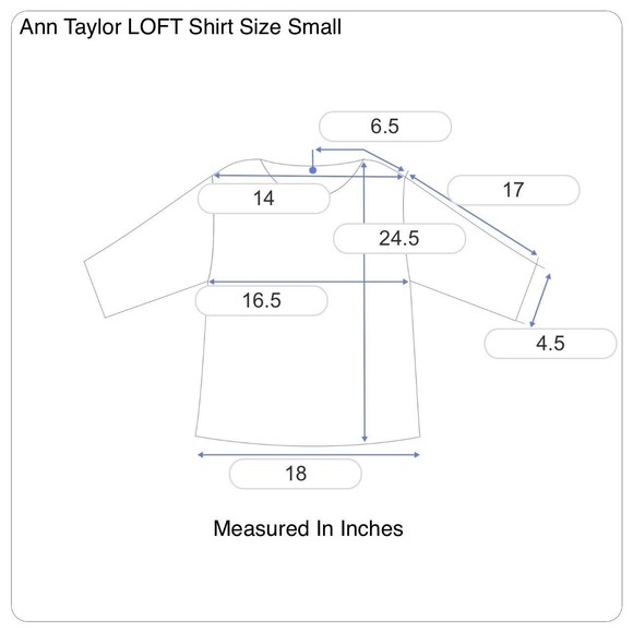 Ann Taylor LOFT Women's Top 3/4 Sleeve Striped Cotton Shirt Purple Size Small - Picture 10 of 10